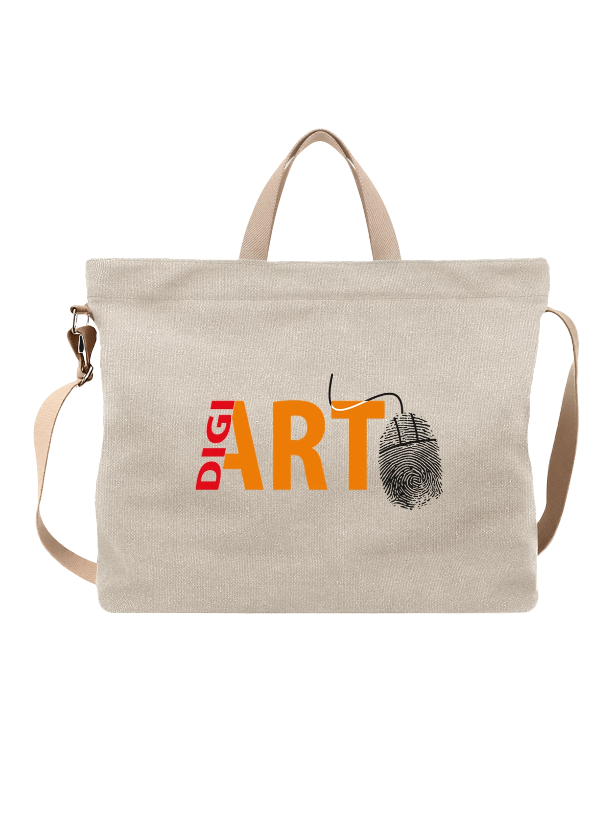 Сумка Digiart белая с принтом — современная айдентика — Белая, фото 1