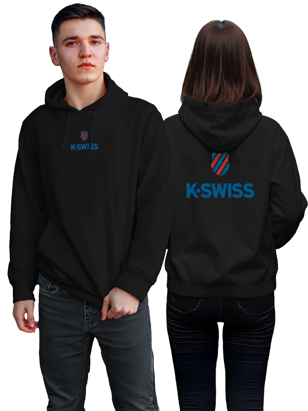 Худи K-Swiss чёрное с принтом — теннисная одежда и обувь — Чёрная, фото 1