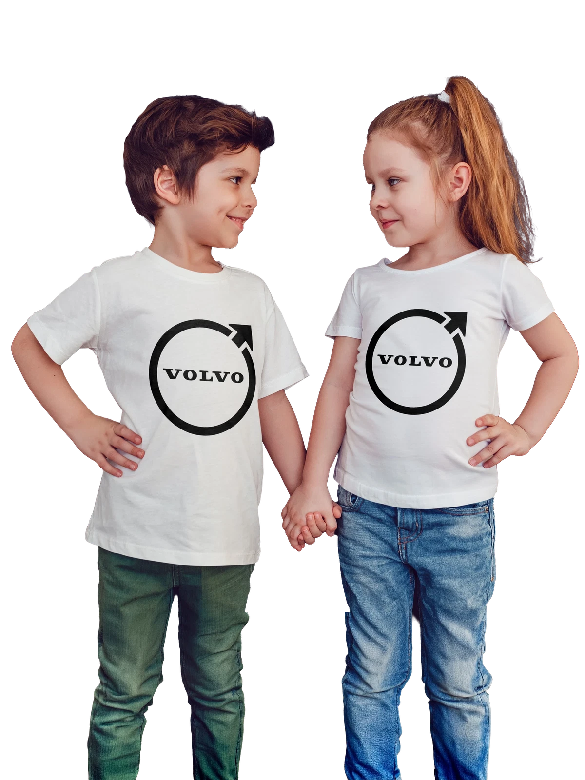 Футболка детская Volvo белая с принтом — легковые и грузовые автомобили — Белая, фото 1