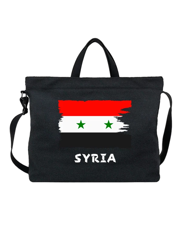 Сумка с флагом Сирии Syria — Чёрная, фото 1