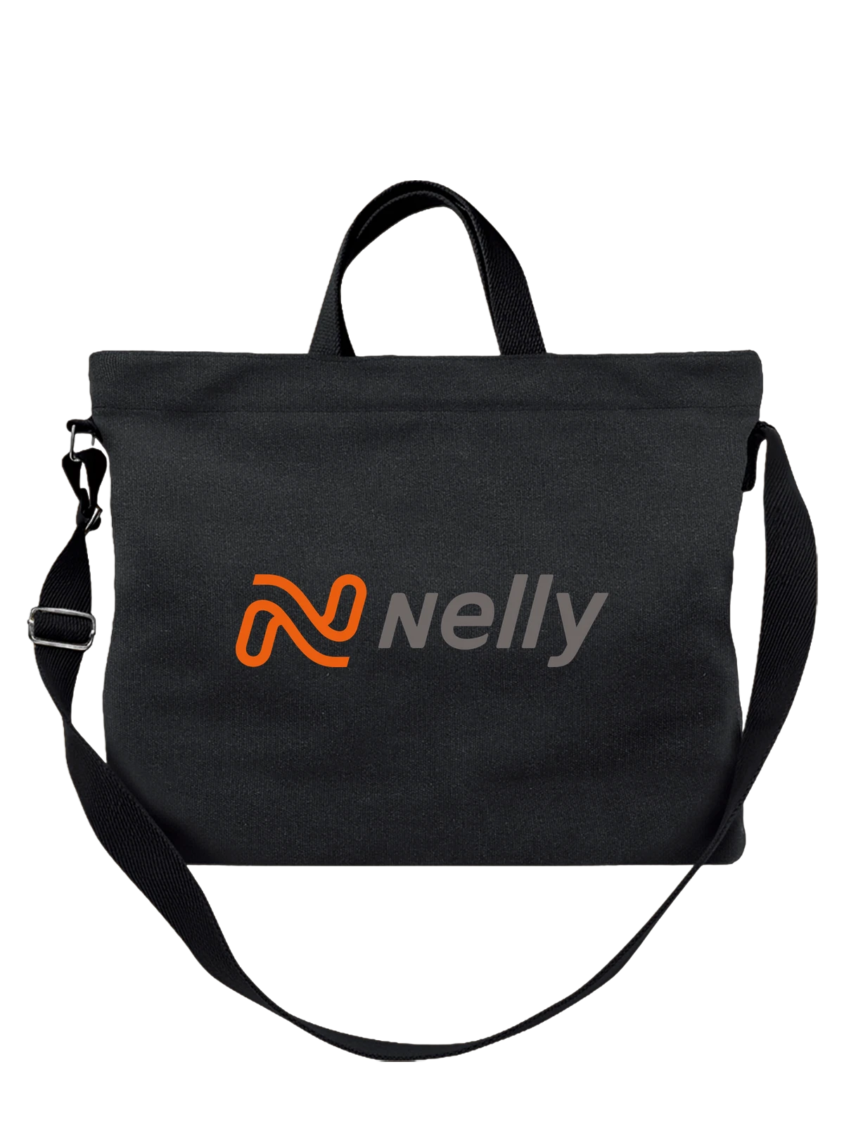 Сумка Nelly чёрная с принтом — современная айдентика — Чёрная, фото 1