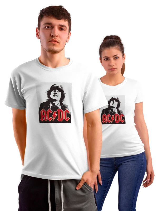 Футболка AC DC Ангус Янг — Белая, фото 1