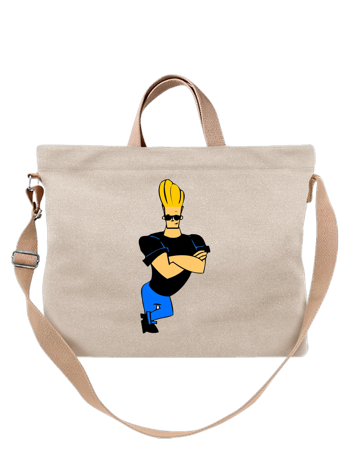 Сумка Джонни Браво Johnny Bravo белая с принтом — ностальгия по мультфильмам — Белая, фото 1