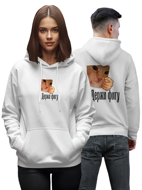 Худи с котоммем — Белая, фото 1