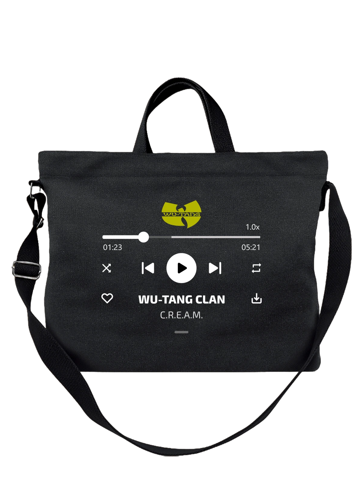 Сумка Wu Tang Clan c r e a m чёрная с принтом — футболка подростку — Чёрная, фото 1
