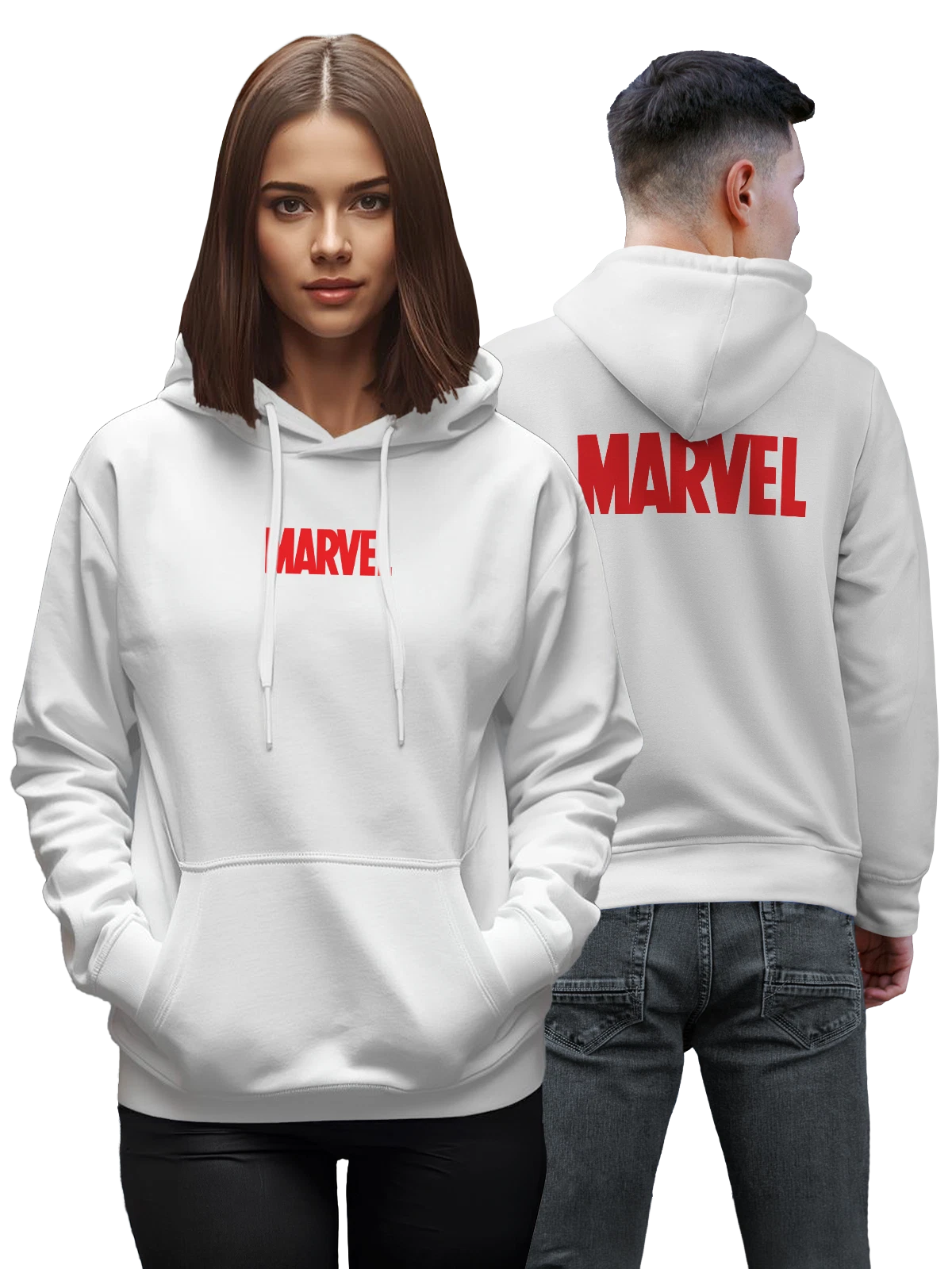 Худи Marvel белое с принтом — киновселенная — Белая, фото 1