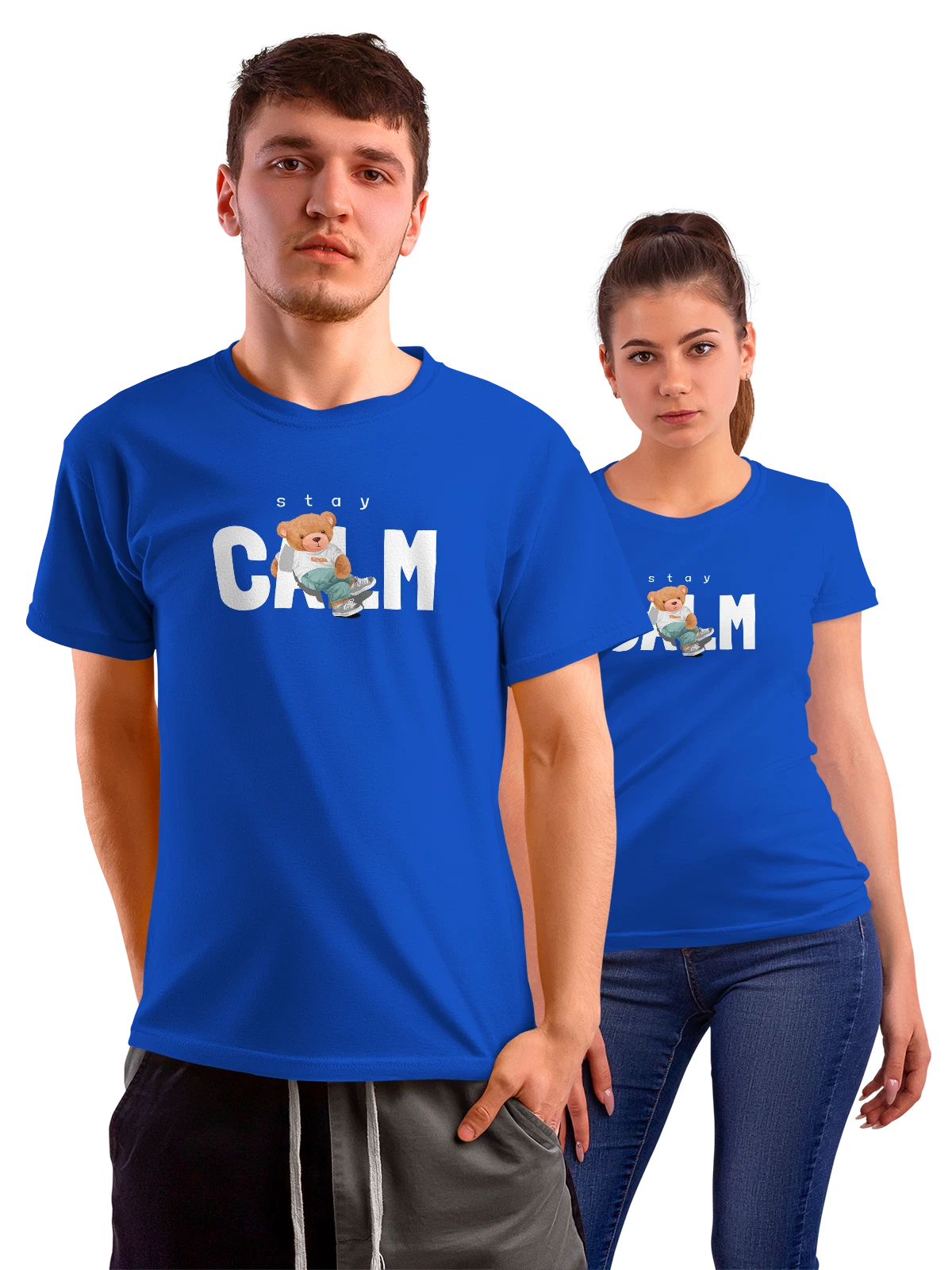 Футболка Медведь спокойствие синяя с принтом — сильное животное — Синяя, фото 1