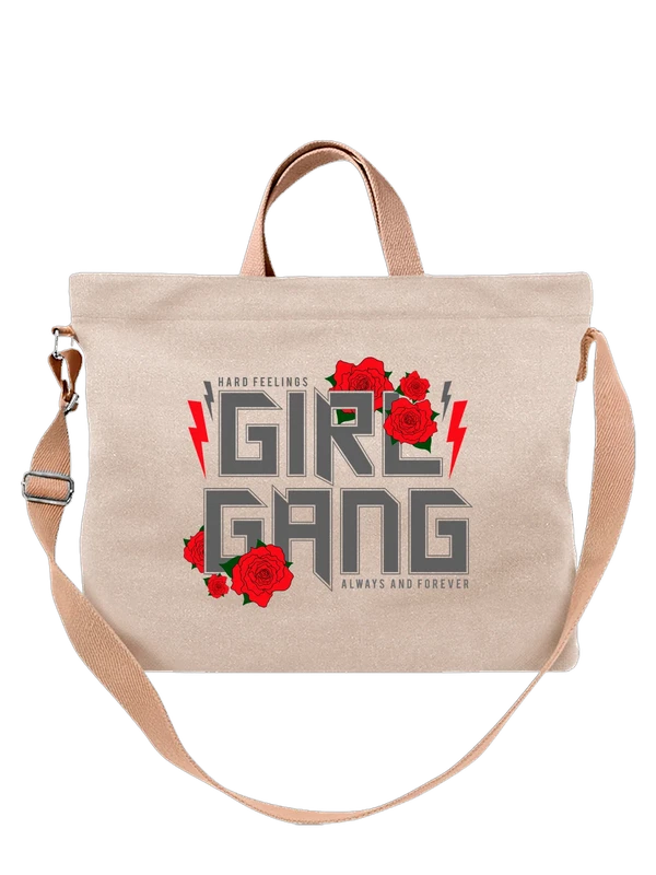 Сумка с надписью girl gang — Белая, фото 1