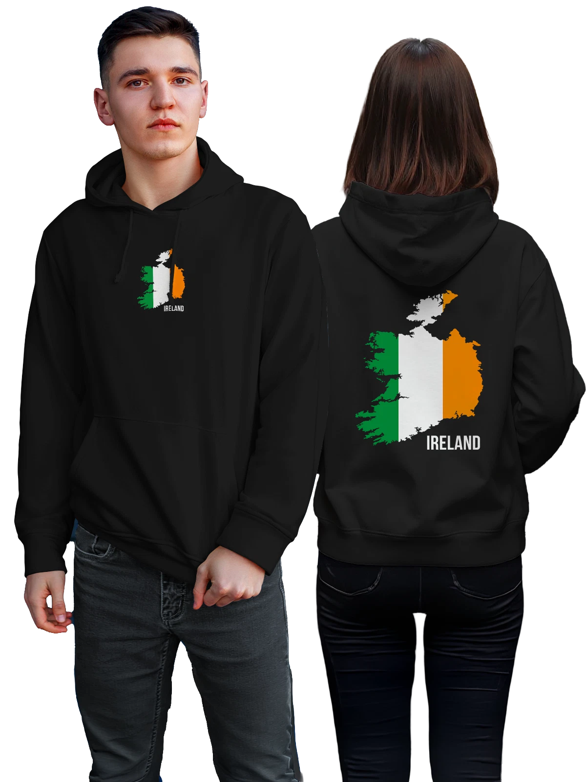 Худи с флагом Ирландии Ireland чёрное с принтом — национальная символика — Чёрная, фото 1