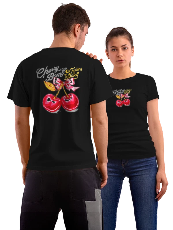 Футболка вишня cherry bomb — Чёрная, фото 1