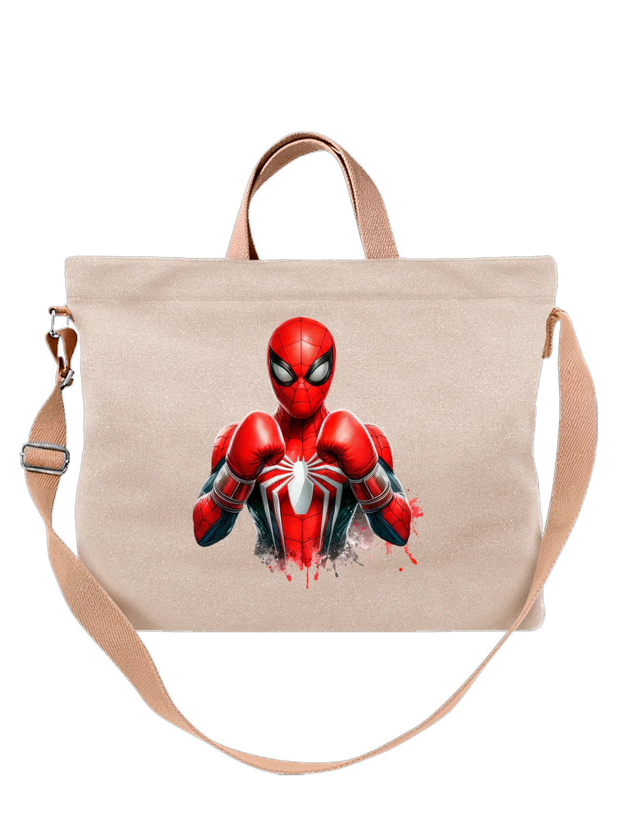 Сумка Человек Паук Spider Man белая с принтом — подарок бойцу — Белая, фото 1