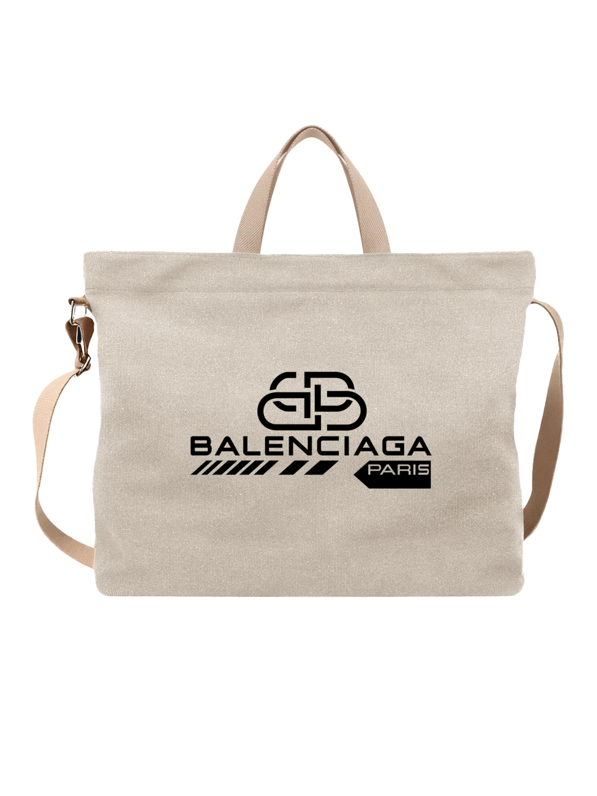Сумка Balenciaga белая с принтом — геометрический принт — Белая, фото 1