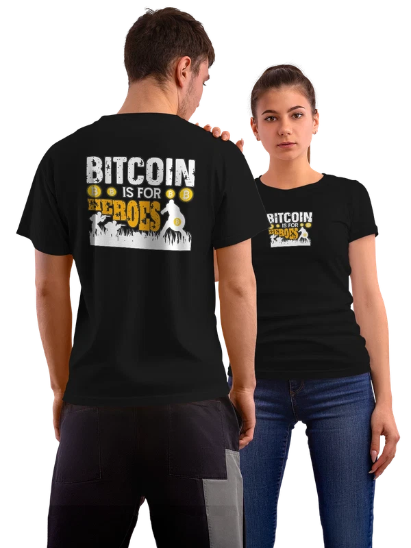 Футболка биткоин bitcoin is for heroes — Чёрная, фото 1
