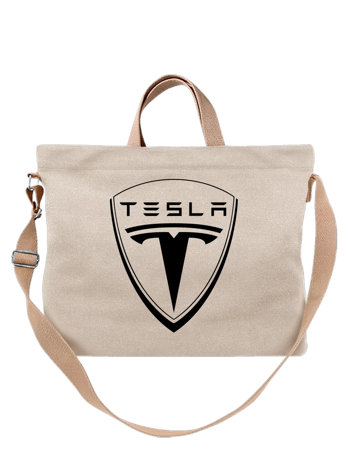 Сумка Tesla белая с принтом — электрическая энергия — Белая, фото 1
