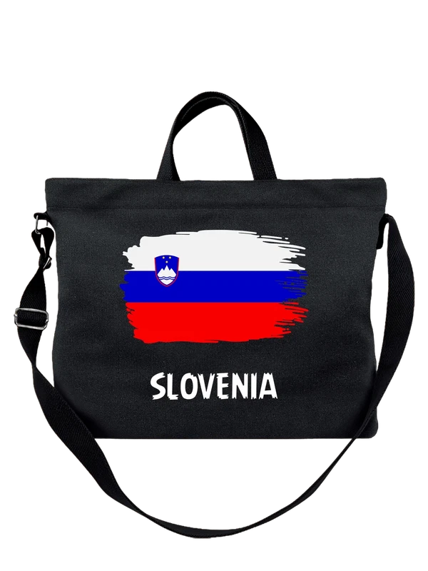 Сумка с флагом Словения Slovenia — Чёрная, фото 1