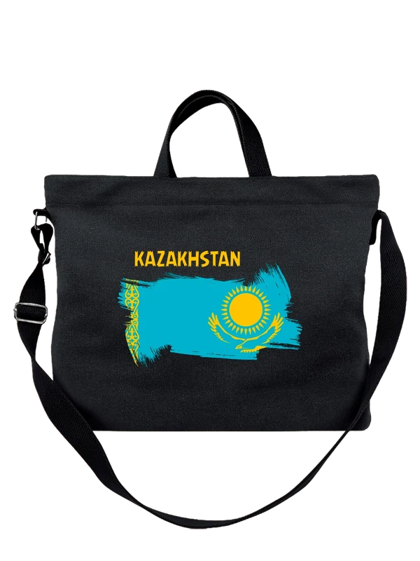 Сумка флаг Казахстана Kazakhstan — Чёрная, фото 1