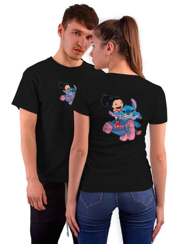 Футболка Стич Stitch с Лило — Чёрная, фото 1