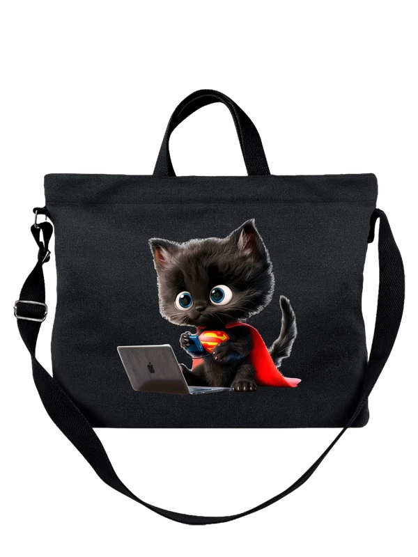 Сумка котик Superman — Чёрная, фото 1