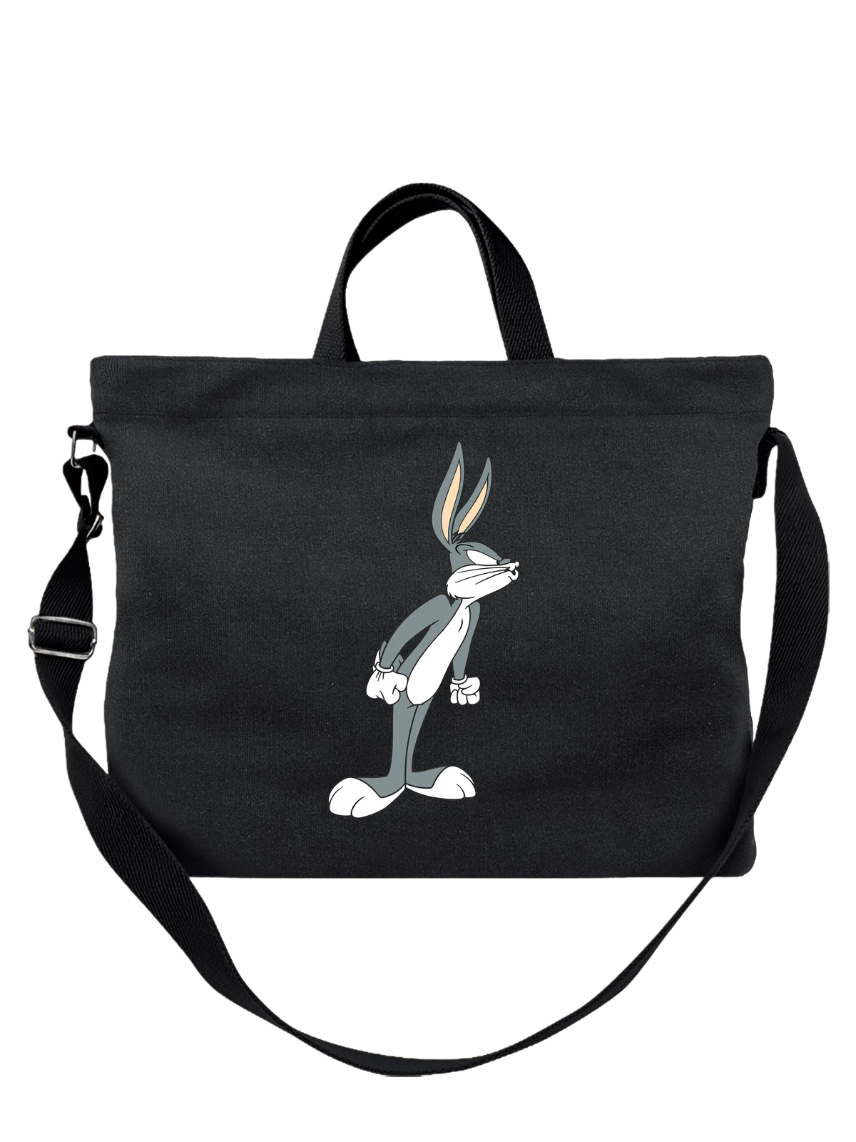 Сумка Заяц багз банни bugs bunny чёрная с принтом — Daffy Duck — Чёрная, фото 1