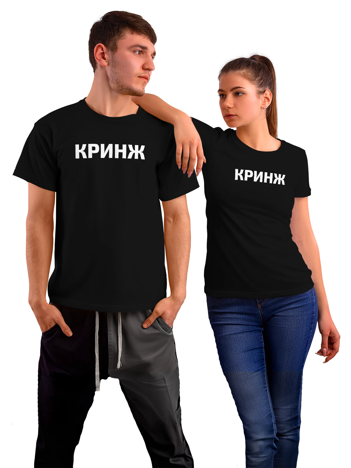Футболка Кринж чёрная с принтом — футболка подростку — Чёрная, фото 1