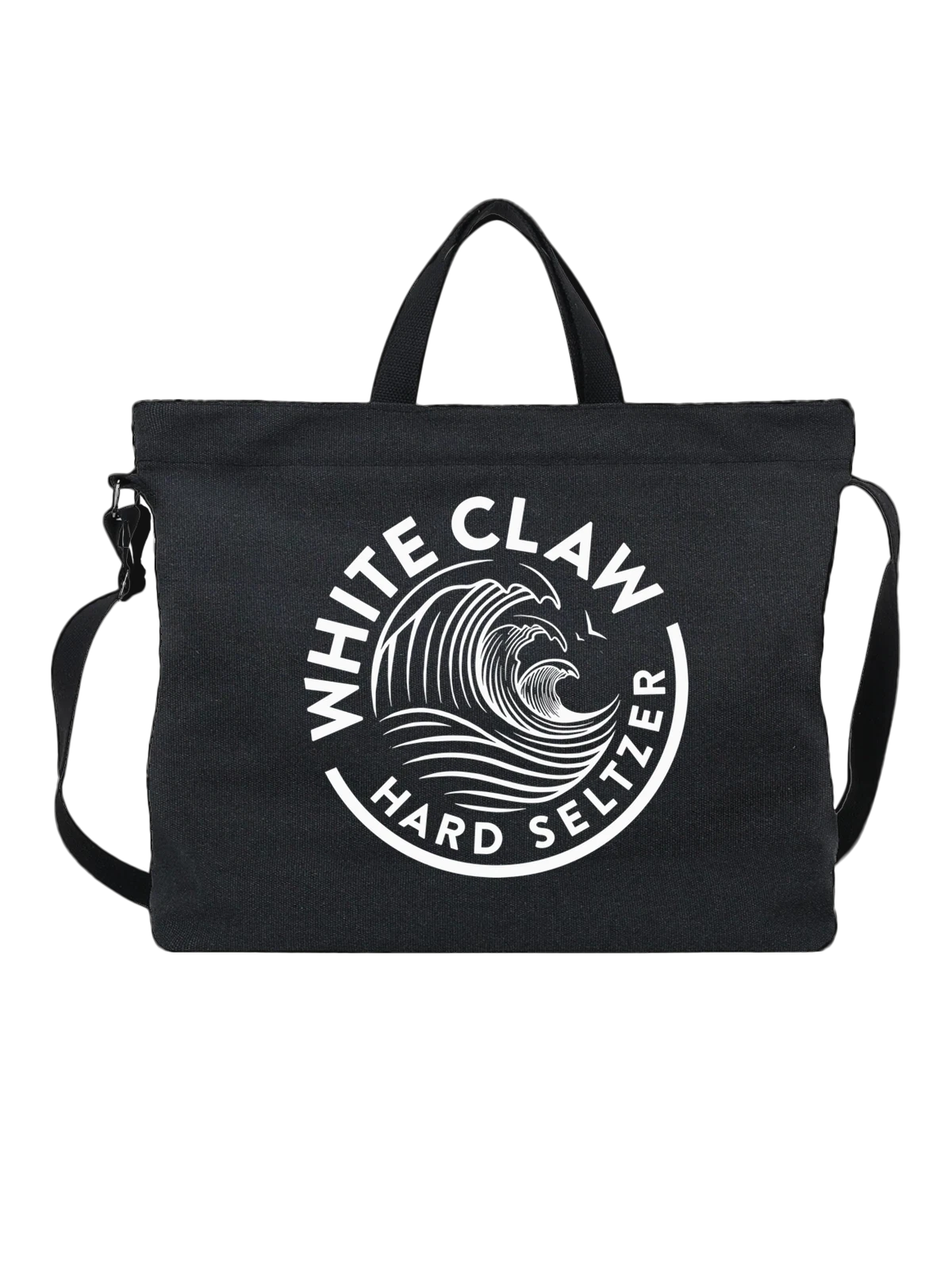 Сумка White Claw чёрная с принтом — принт для бармена — Чёрная, фото 1