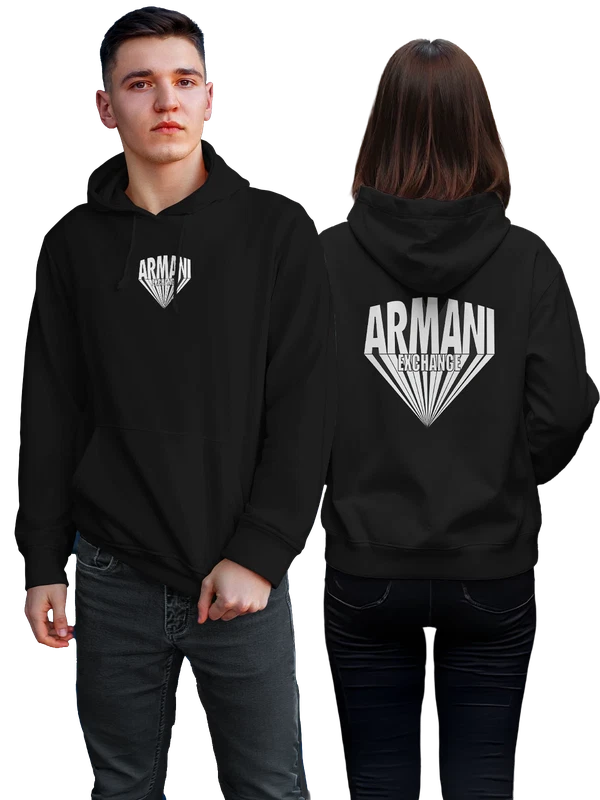 Худи Armani Exchange логотип с геометрией — Чёрная, фото 1