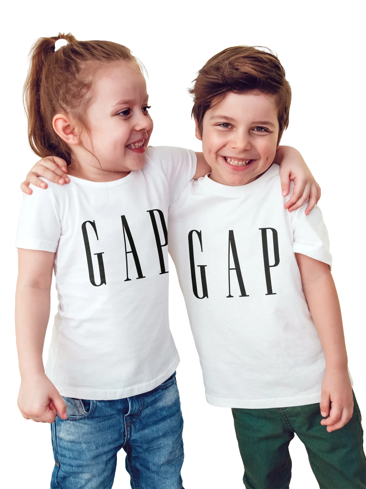Футболка детская Gap белая с принтом — мода девяностых — Белая, фото 1