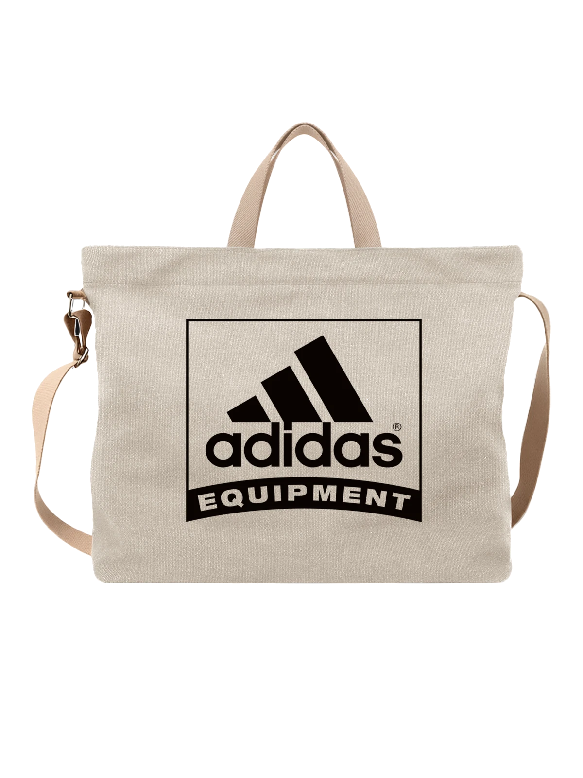 Сумка Adidas белая с принтом — белые буквы на черном — Белая, фото 1