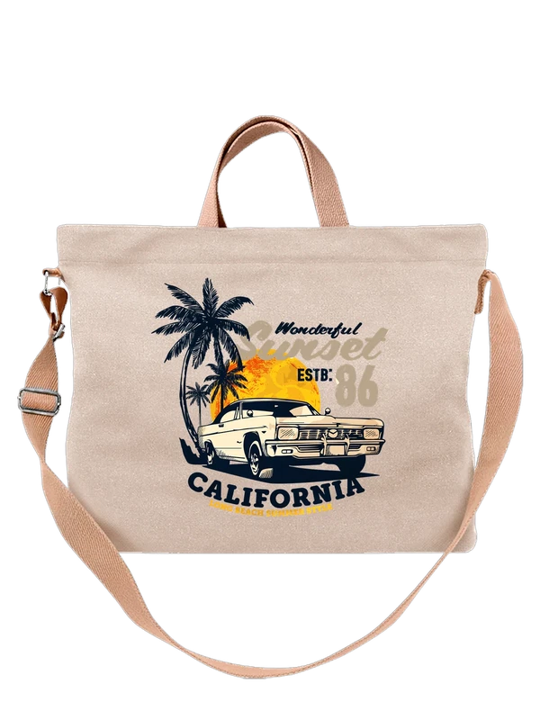 Сумка ретро автомобиль California — Белая, фото 1