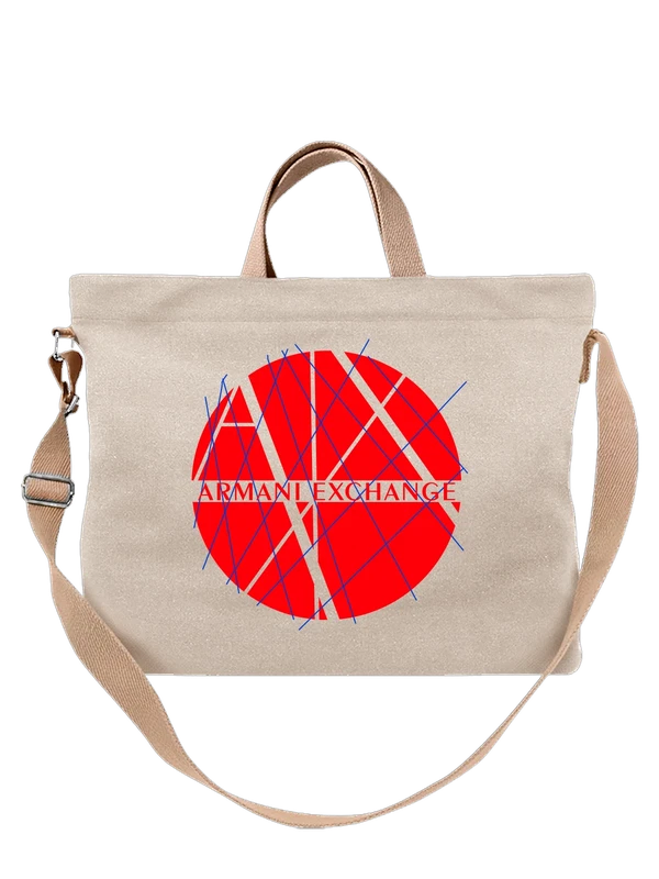 Сумка Armani Exchange с геометрическим узором — Белая, фото 1