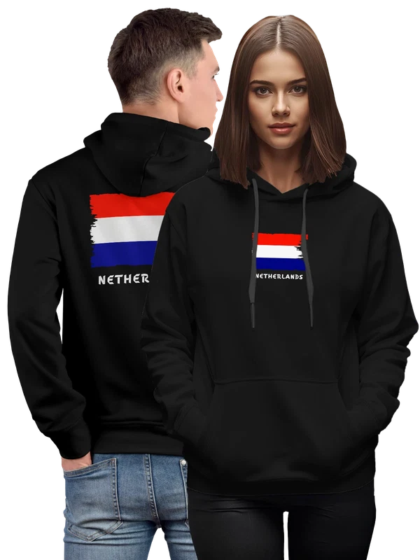 Худи с флагом Нидерланды Netherlands — Чёрная, фото 1