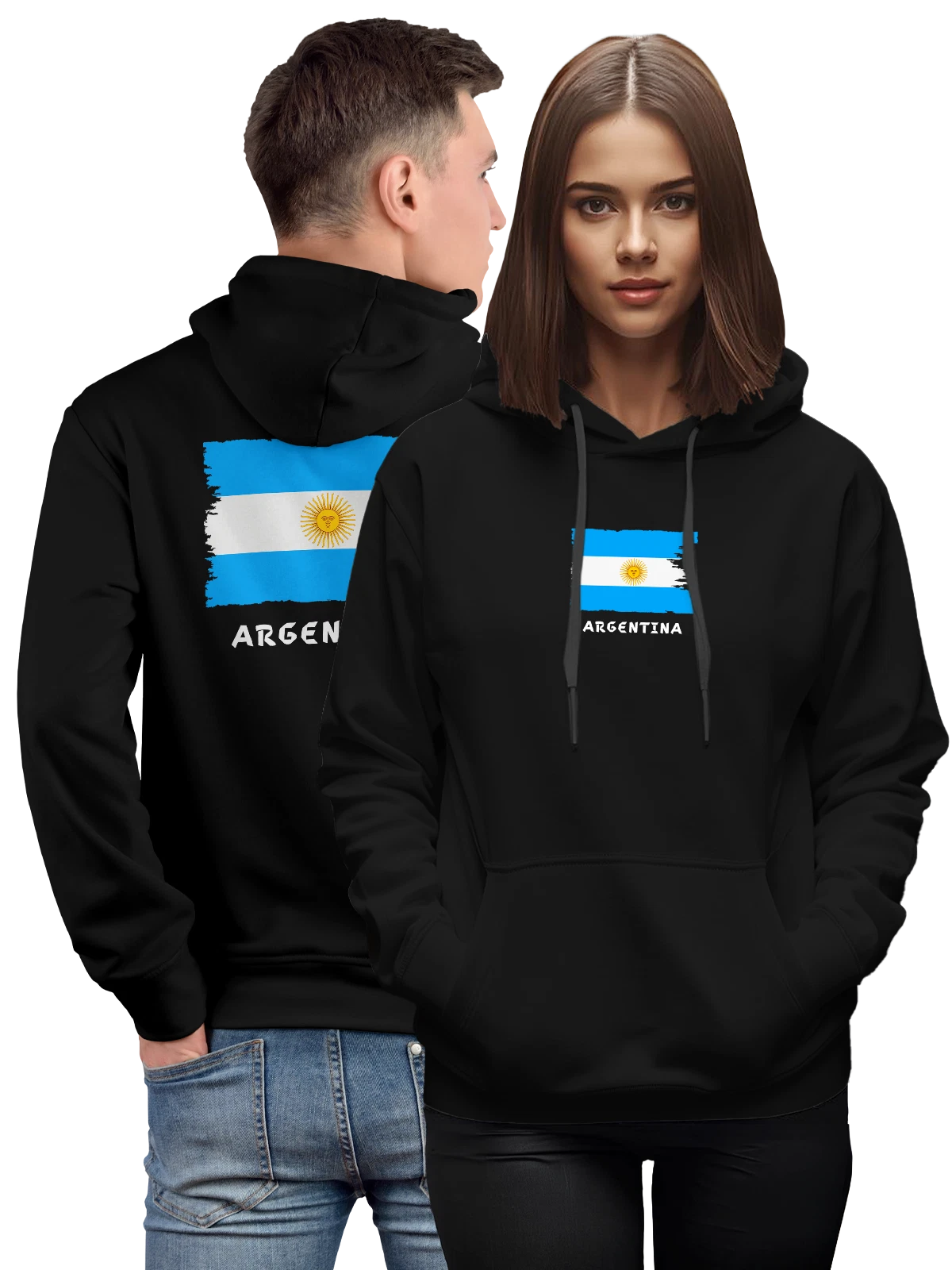 Худи с флагом Аргентины Argentina чёрное с принтом — национальная символика — Чёрная, фото 1