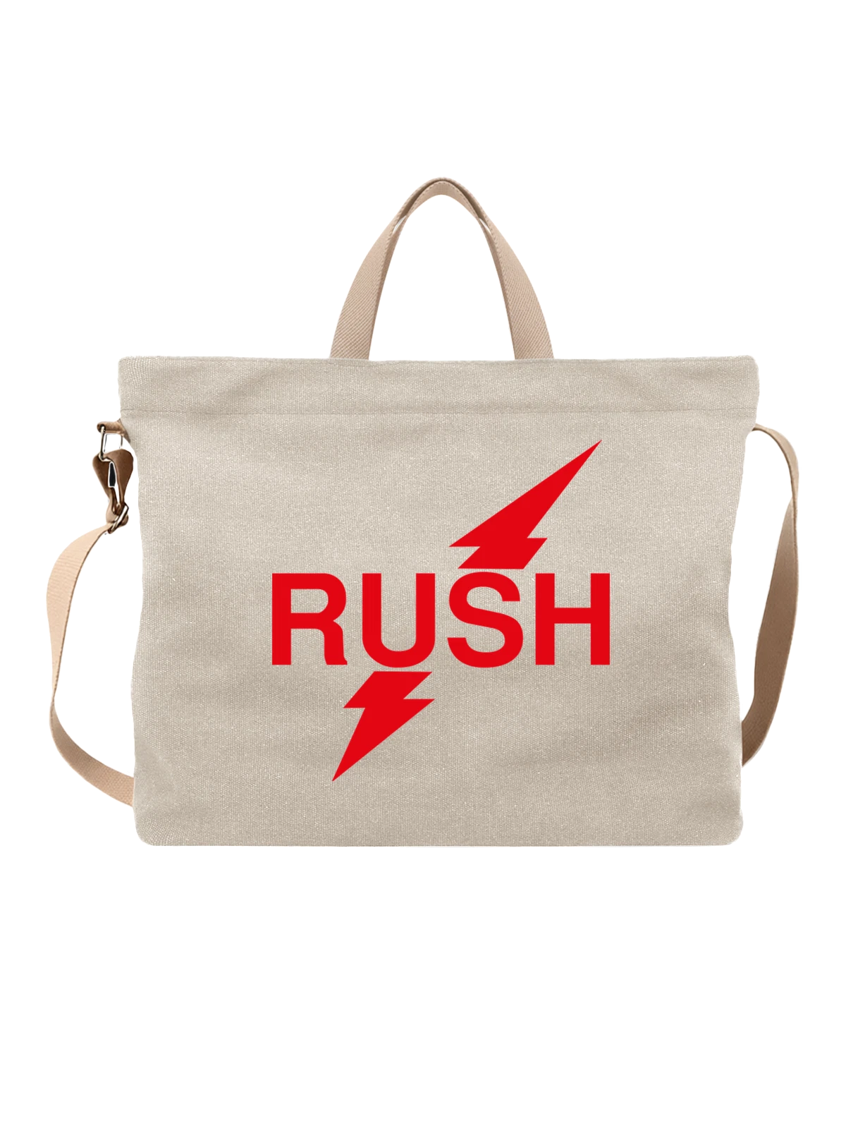 Сумка Rush белая с принтом — принт для меломана — Белая, фото 1