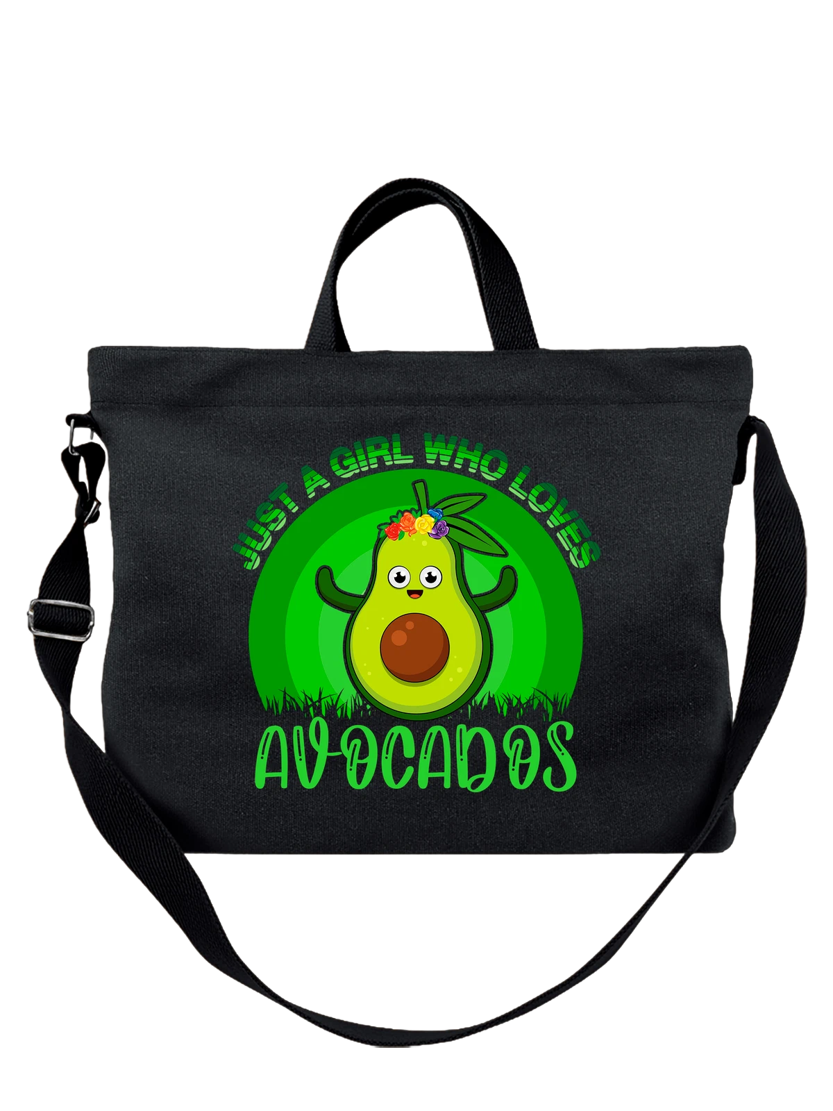 Сумка Авокадо avocados чёрная с принтом — растительная пища — Чёрная, фото 1