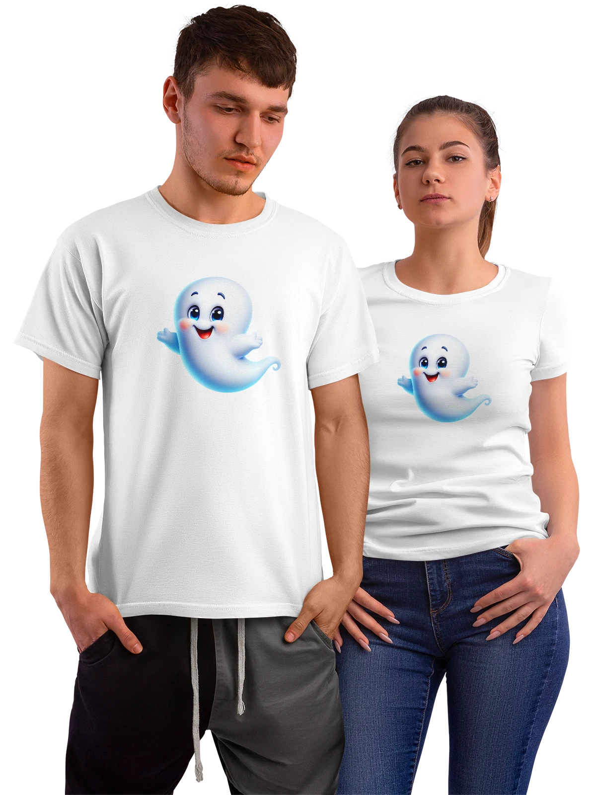 Футболка Призрак Хэллоуин Halloween белая с принтом — подарок любителю хоррора — Белая, фото 1