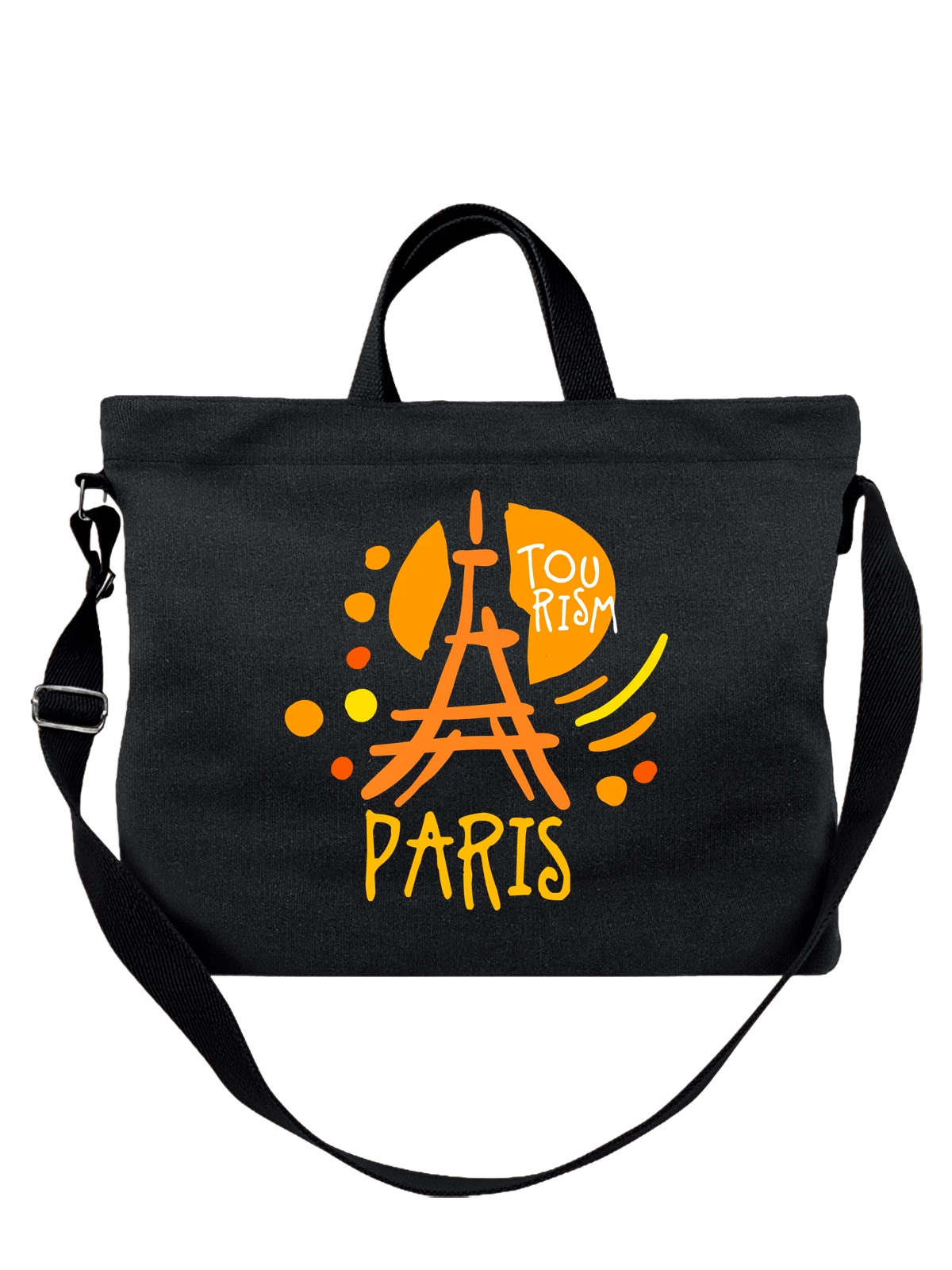 Сумка Париж Paris чёрная с принтом — футболка подростку — Чёрная, фото 1