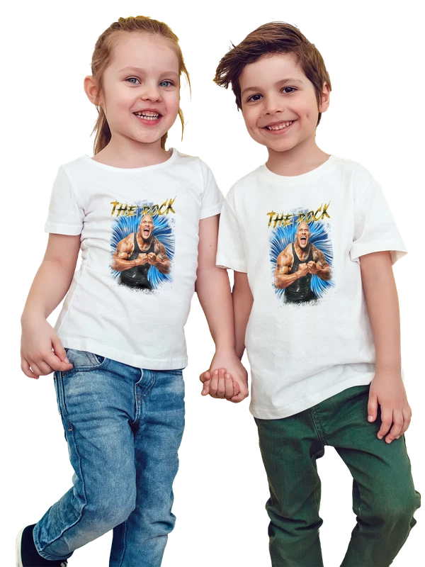 Футболка Дуэйн Джонсон Рок в черной майке — Белая, фото 1