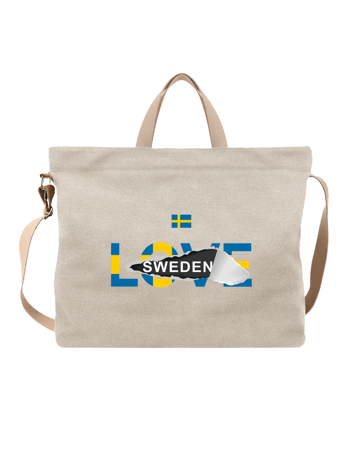 Сумка Флаг Швеции Sweden белая с принтом — национальная символика — Белая, фото 1
