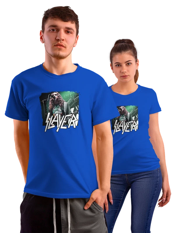 Футболка с Slayer Джефф Ханнеман — Синяя, фото 1