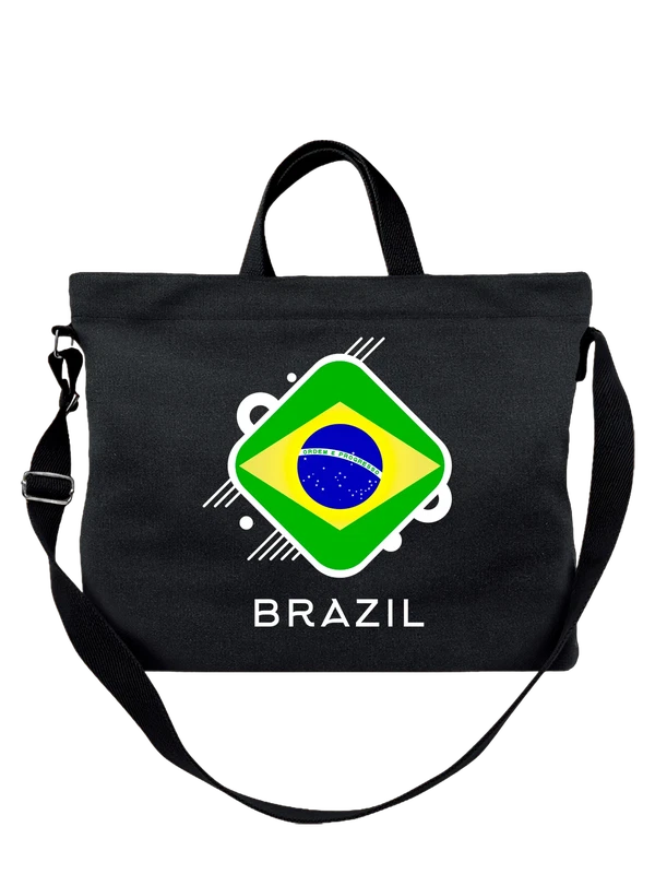 Сумка флаг Бразилии Brazil — Чёрная, фото 1