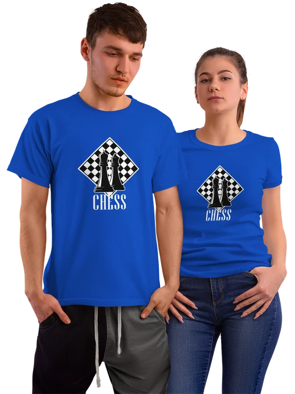 Футболка король ферзь chess — Синяя, фото 1
