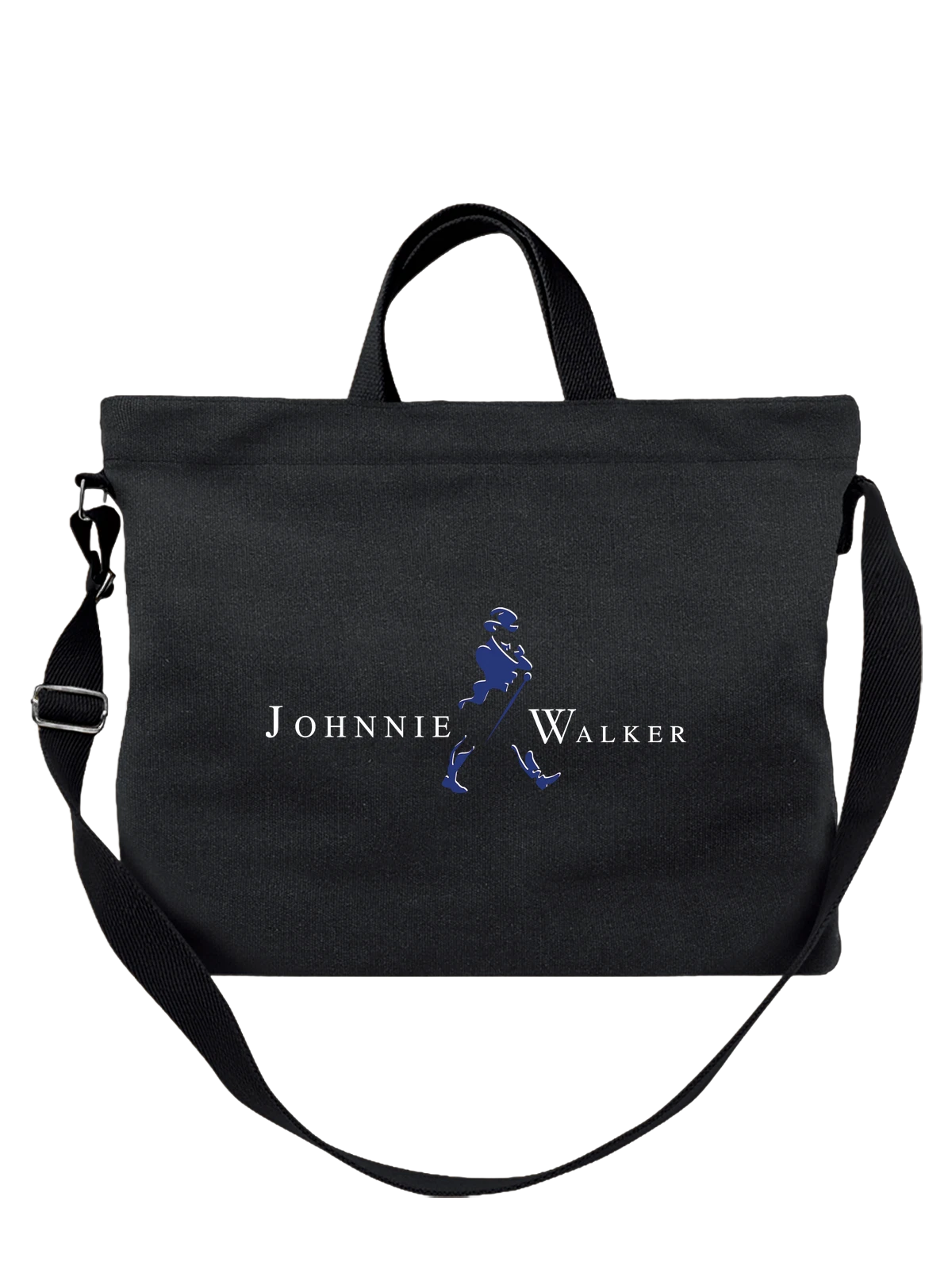 Сумка Johnnie Walker чёрная с принтом — фирменная символика — Чёрная, фото 1