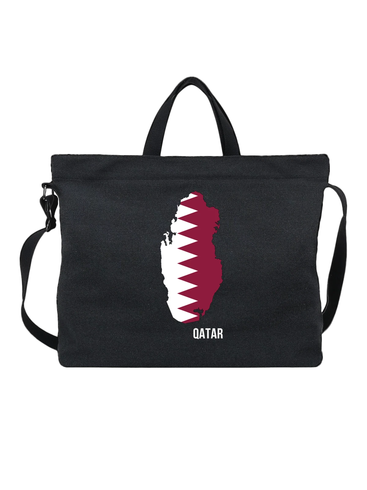 Сумка с флагом Катара Qatar чёрная с принтом — национальная символика — Чёрная, фото 1