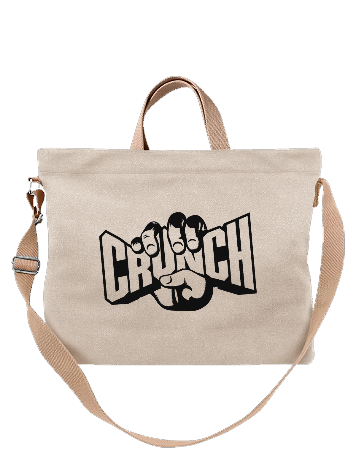 Сумка Crunch белая с принтом — бодибилдинг и спортзал — Белая, фото 1