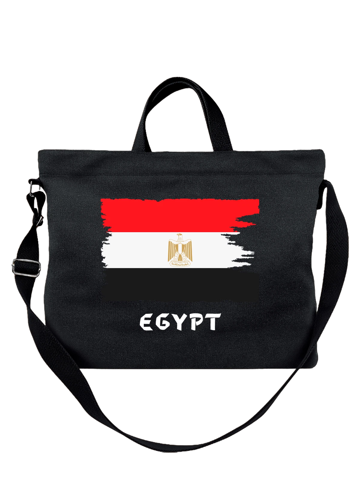Сумка с флагом Египта Egypt чёрная с принтом — национальная символика — Чёрная, фото 1