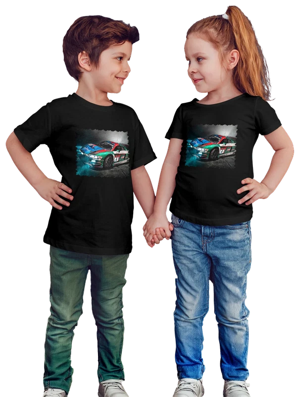 Футболка машина Audi R8 LMS Спортивные автомобили — Чёрная, фото 1