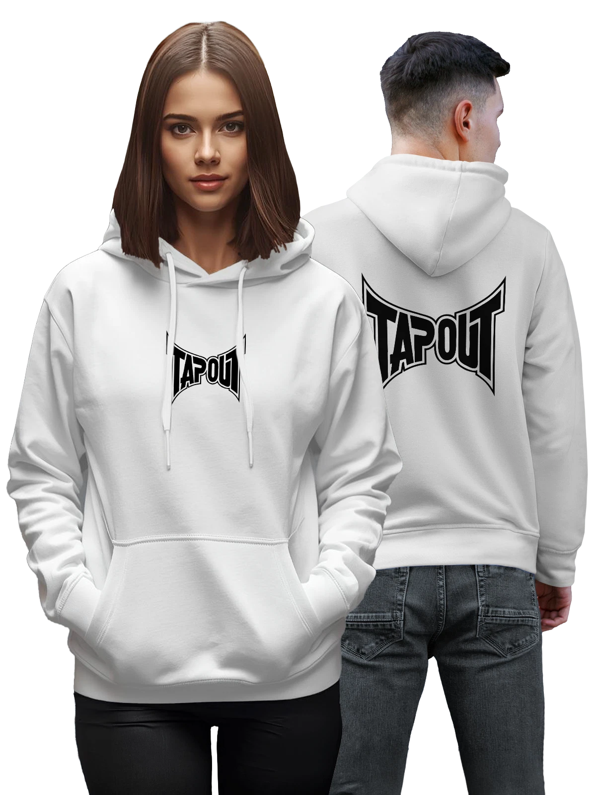 Худи Tapout белое с принтом — MMA экипировка — Белая, фото 1