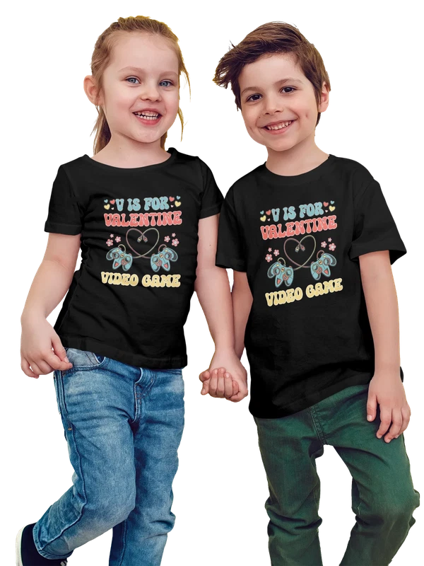 Футболка джойстики valentine video game — Чёрная, фото 1