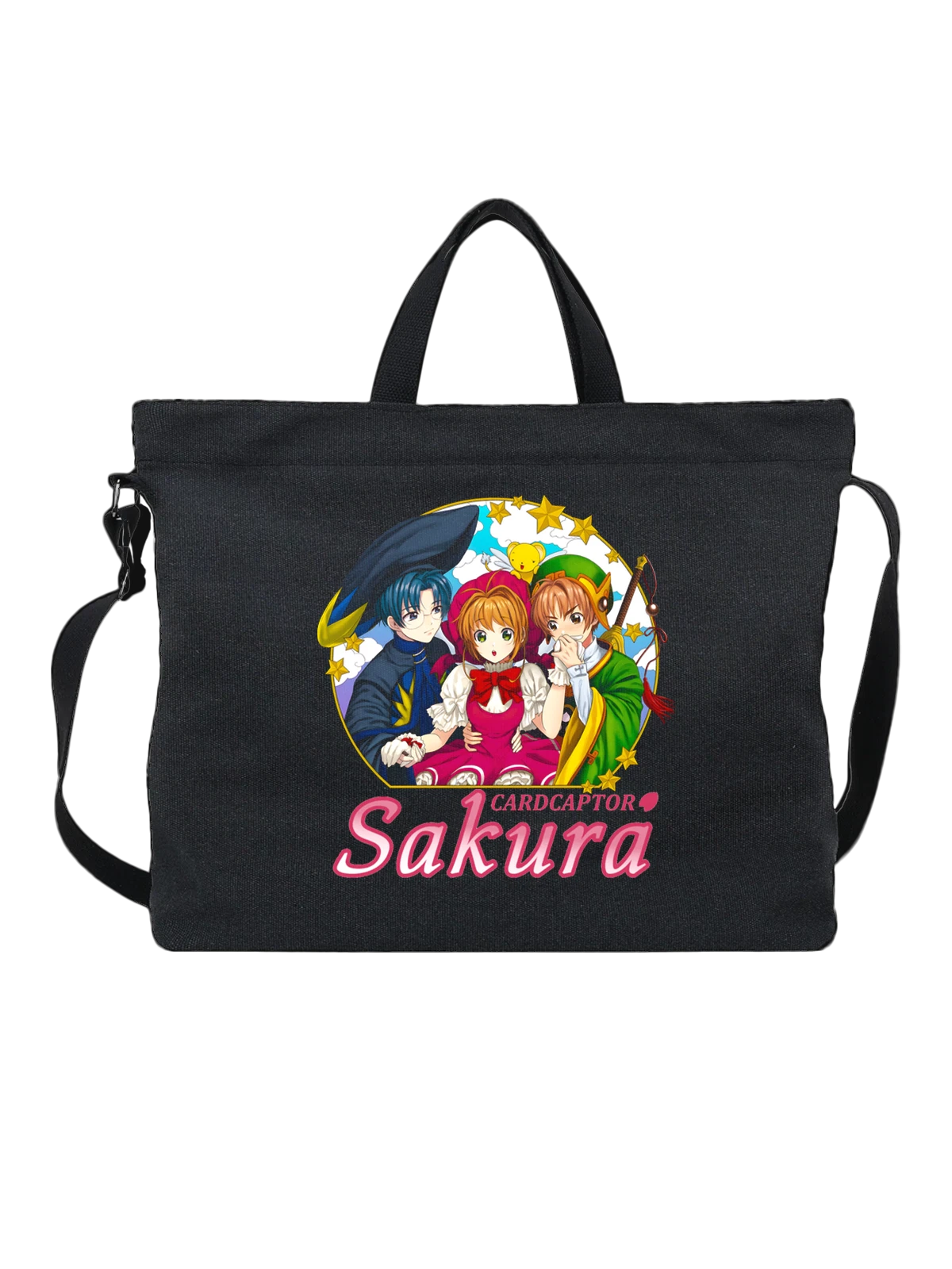 Сумка Сакура Киномото Cardcaptor Sakura чёрная с принтом — магическая девочка — Чёрная, фото 1