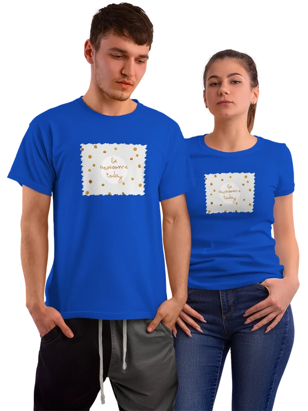 Футболка цитаты Be Awesome Gold в горошек — Синяя, фото 1